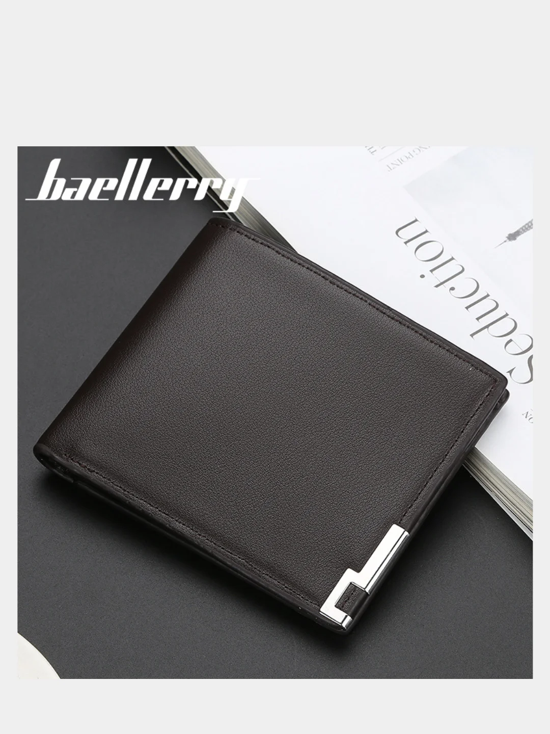 Коричневый кошелек Baellery, мужской, 3 цвета