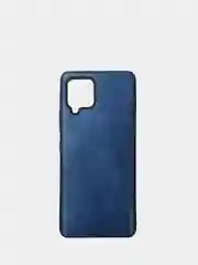 Синий силиконовый чехол накладка для Samsung A42 2021 с текстурой кожи (под кожу)