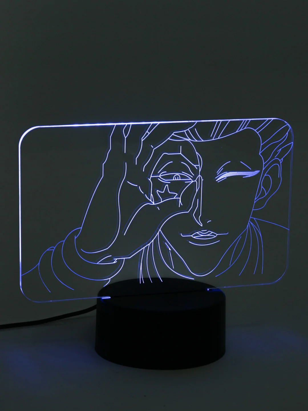 Лазурный светильник-ночник 3D по аниме "HunterxHunter", LED, светодиодный, настольный, USB