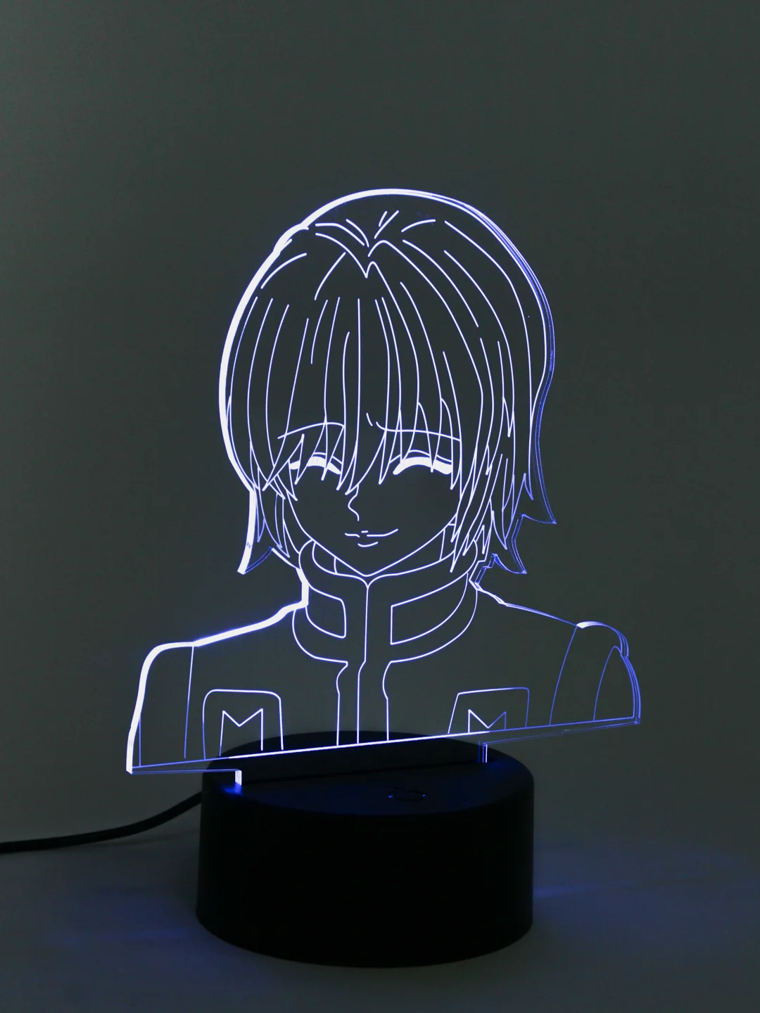 Синий светильник-ночник 3D по аниме "HunterxHunter", LED, светодиодный, настольный, USB