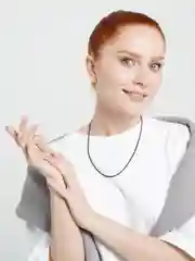 Черный цепочка на шею,кубинское плетение