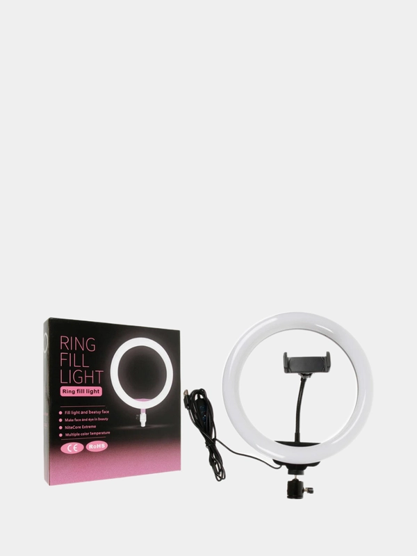 Кольцевая лампа, со штативом, Ring fill light, 26 см