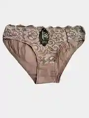 Бежевый трусы женские кружевные, хлопковые