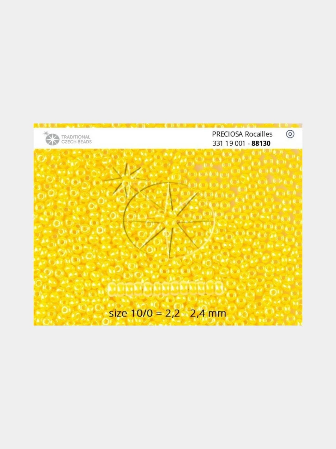 Желтый чешский бисер Preciosa 10/0, Opaque sfinx, 10 и 50 грамм
