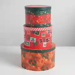 Коробка круглая новогодняя "Мечты сбудутся", 3 вида