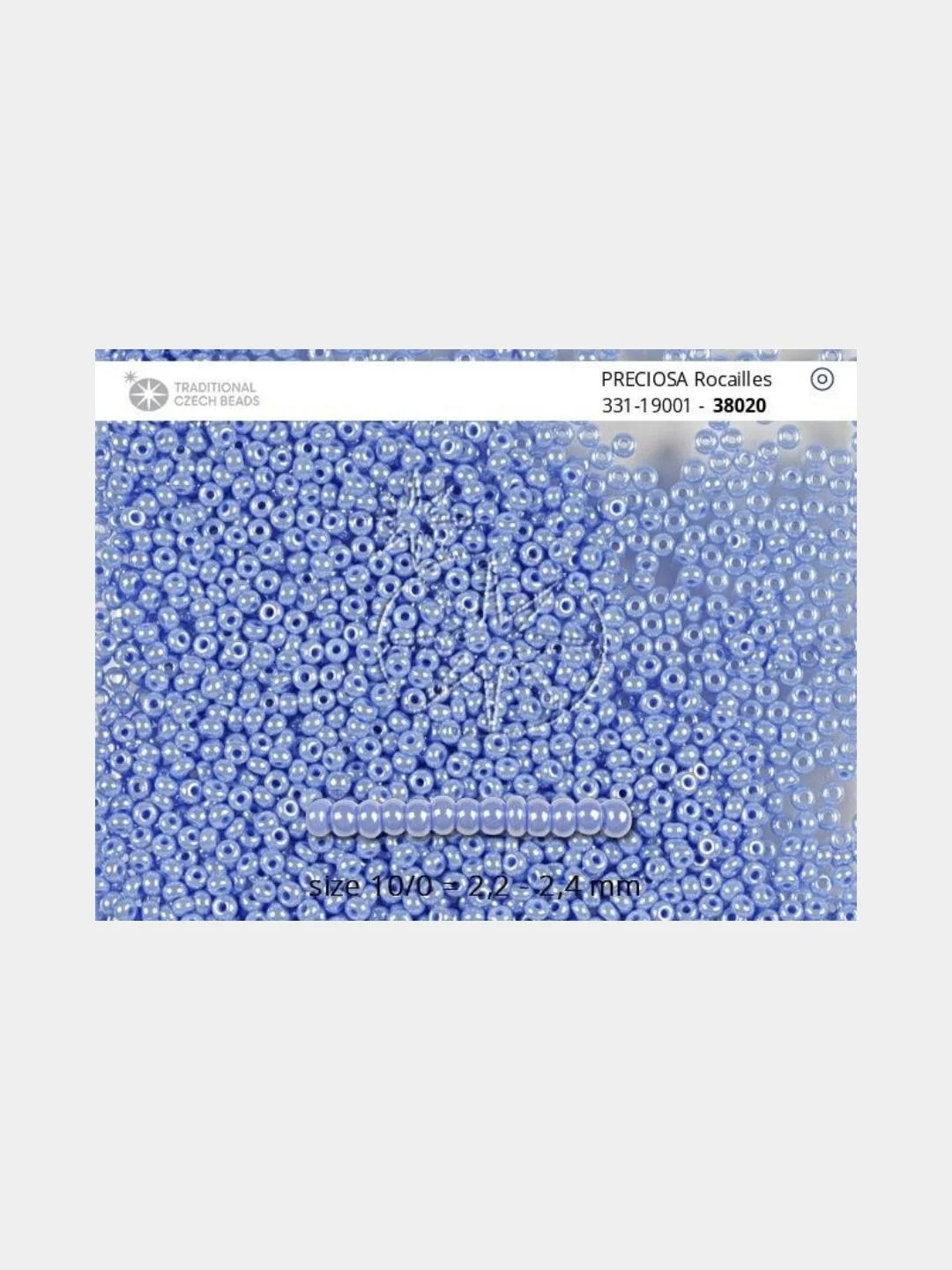 Небесно-голубой чешский бисер Preciosa 10/0, Opaque sfinx, 10 и 50 грамм