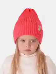 Коралловый вязаная шапка для девочки с подгибом HiBy