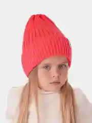Коралловый вязаная шапка для девочки с подгибом HiBy