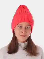Коралловый вязаная шапка для девочки с подгибом HiBy