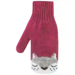 Бордовый варежки двойные, зимние