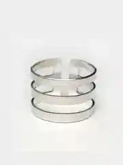 Серебряный кольцо металлическое тройное, безразмерное, на фалангу