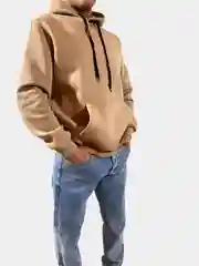 Бежевый худи на флисе