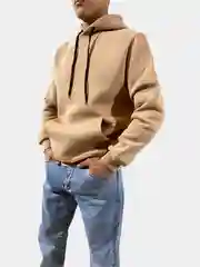 Бежевый худи на флисе
