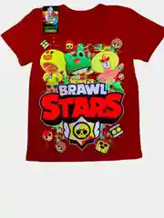 Красный футболка Brawl Stars детская светящаяся