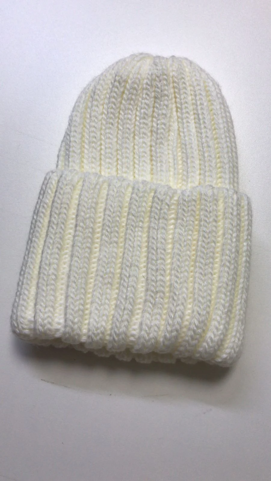 Белый шапка женская "Тыковка", осень-зима, 2*2
