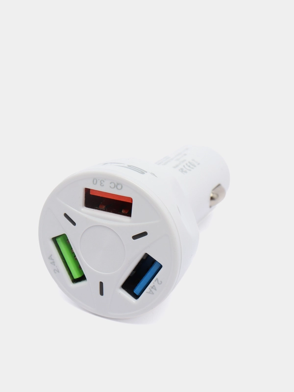 Автомобильная зарядка для телефона в прикуриватель, на 3 USB