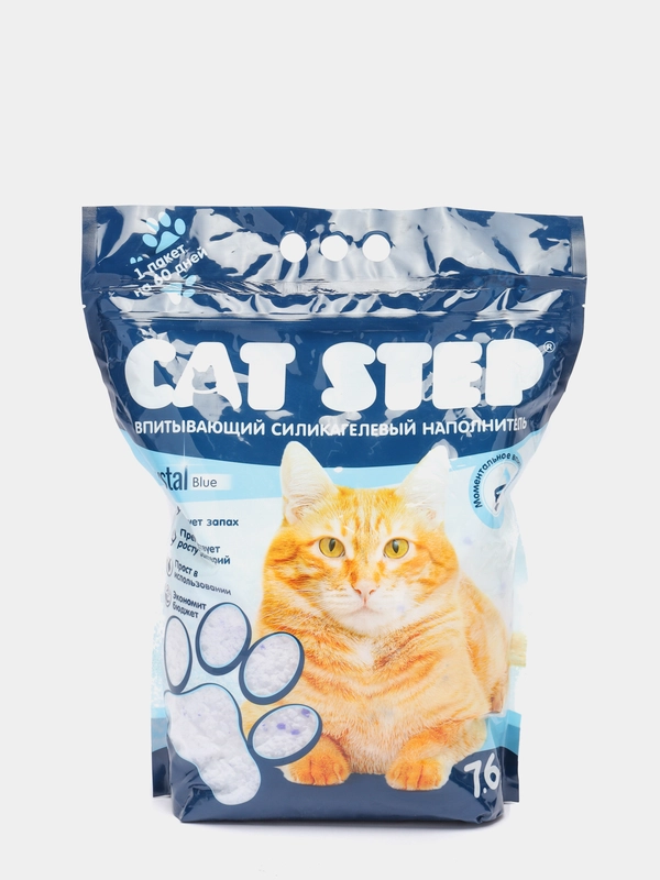 7,6 л Cat Step Arctic Blue, силикагелевый впитывающий наполнитель