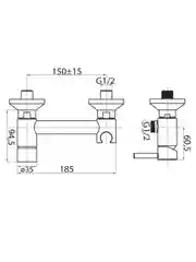 Hansen HL62204 QUADRO смеситель для гигиенического душа, настенное биде