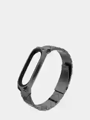 Черный металлический ремешок для Xiaomi Mi Band 3, 4, 5, 6 стальной фитнес браслет