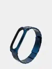 Синий металлический ремешок для Xiaomi Mi Band 3, 4, 5, 6 стальной фитнес браслет