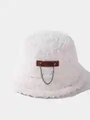 Белый зимняя меховая женская шляпа панама