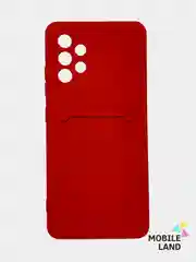 Красный чехол на Samsung Galaxy A22 M32 M22 A12 / M12 / A32 с карманом для карты и мягкой вставкой