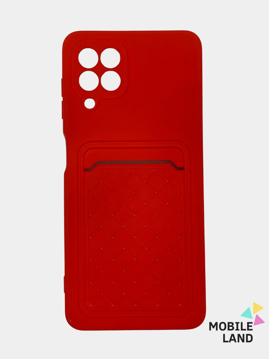 Красный чехол на Samsung Galaxy A22 M32 M22 A12 / M12 / A32 с карманом для карты и мягкой вставкой