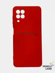 Красный чехол на Samsung Galaxy A22 M32 M22 A12 / M12 / A32 с карманом для карты и мягкой вставкой