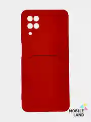 Красный чехол на Samsung Galaxy A22 M32 M22 A12 / M12 / A32 с карманом для карты и мягкой вставкой