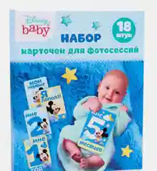 Набор карточек, карточки для фотосессий малыша по месяцам "Микки Маус", 12 х 8 см