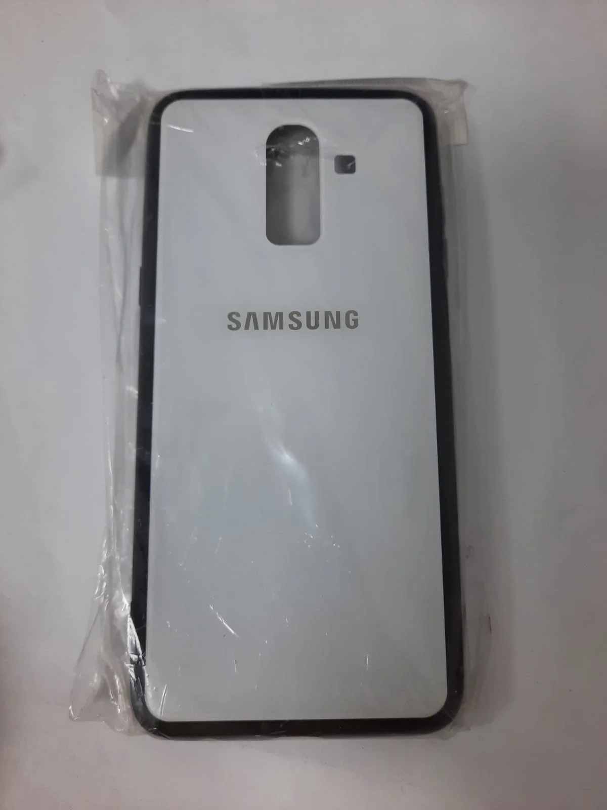 Белый чехол для Samsung J8 / j8 2018 glass +силикон