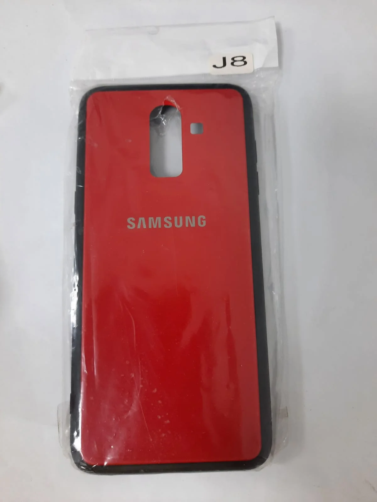 Красный чехол для Samsung J8 / j8 2018 glass +силикон