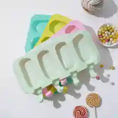 Форма для мороженого Эскимо классика, 25,8х14,5х2,5 см, 4 ячейки, разные цвета
