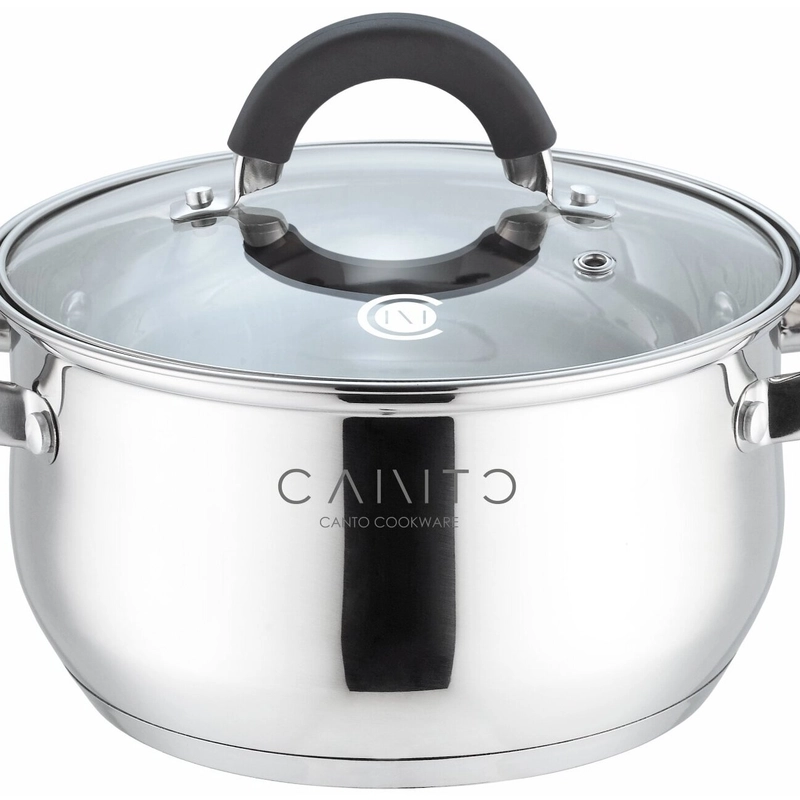 Кастрюля с крышкой CANTO CA1002BS, нержавеющая сталь, 18 см, 2,4 л