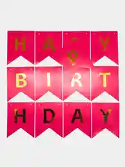 Фуксия гирлянда "HAPPY BIRTDAY" на День Рождения/Флажки на ленте