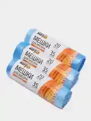 Мешки д/мусора "РЫЖИЙ КОТ" 35л (20шт./рул.) с завязками, ПНД, синие 310326