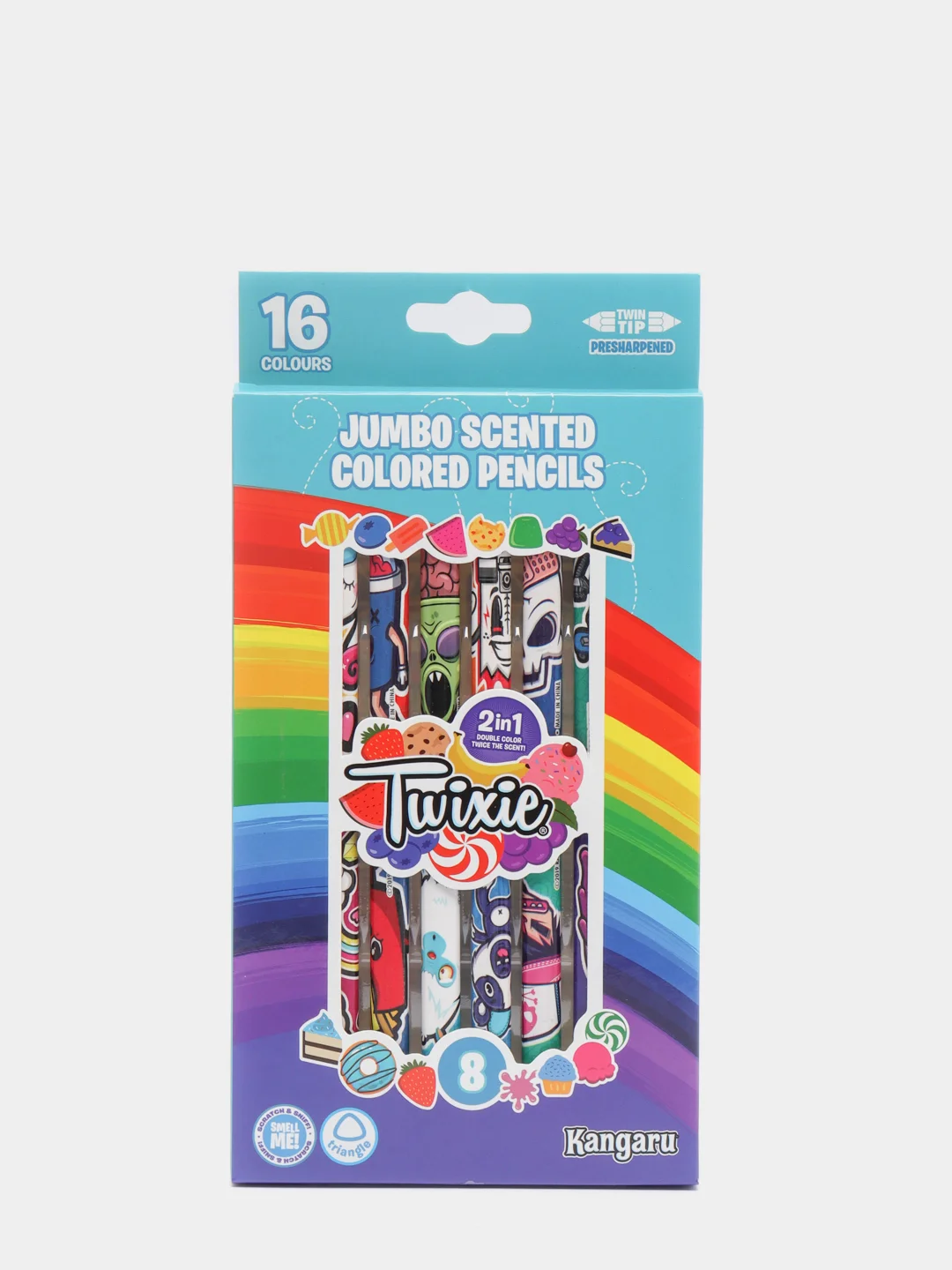 Карандаши ароматизированные двусторонние Twixie, 16 цветов