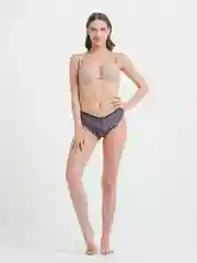 Синий трусики с кружевами