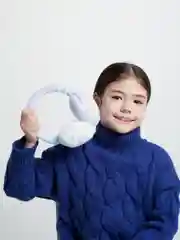 Голубой меховые наушники / Теплые наушники / Наушники радуга / Цвета внутри