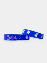 Синий браслет силиконовый "Among Us"