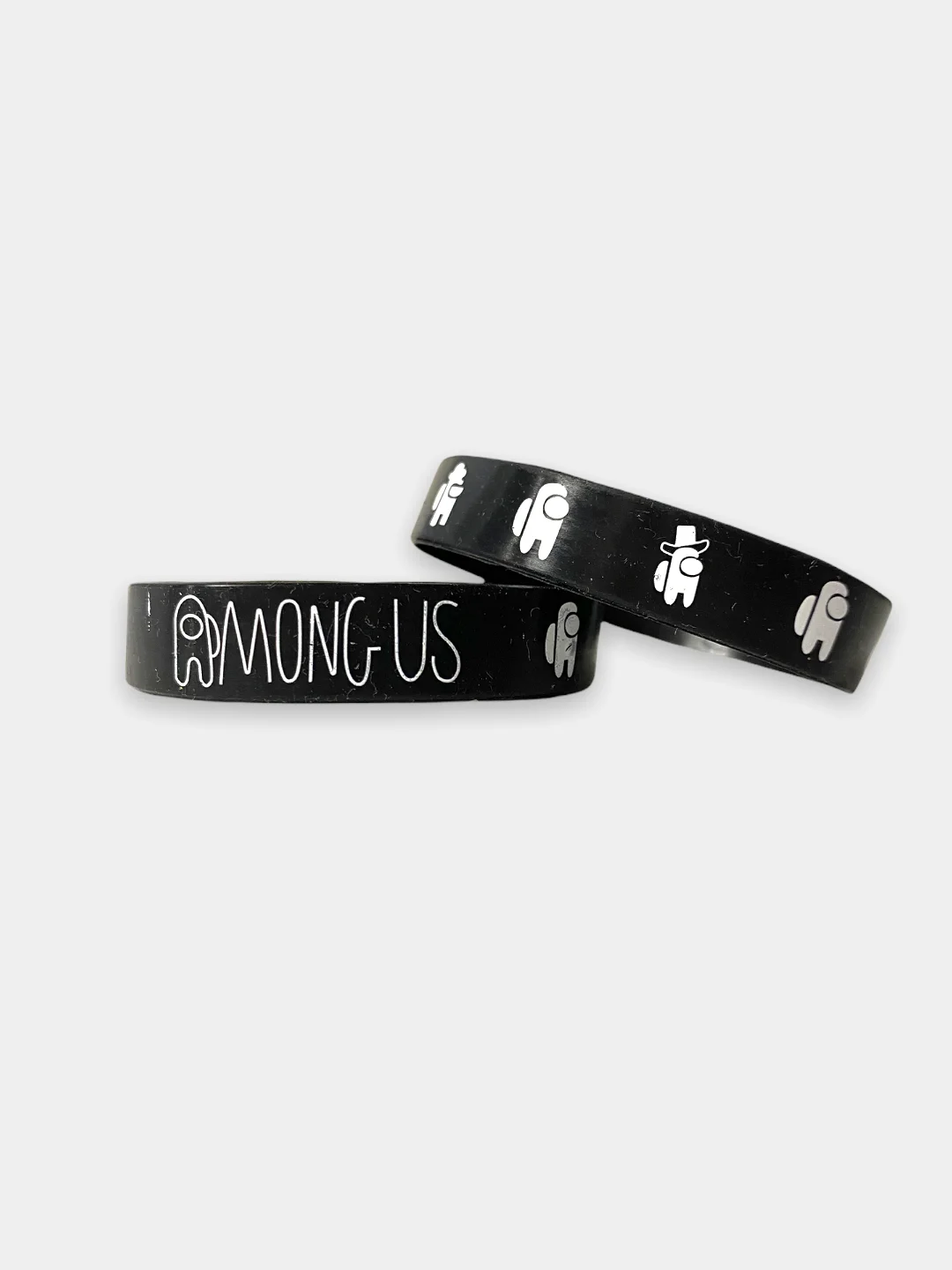 Черный браслет силиконовый "Among Us"