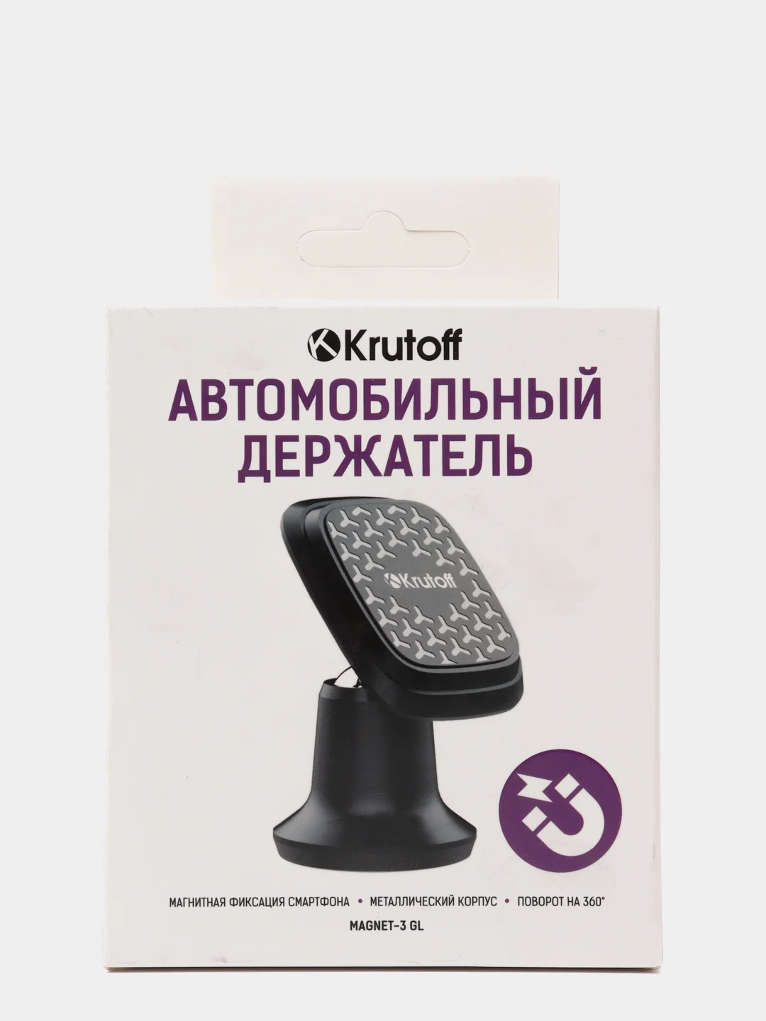 Держатель в автомобиль Krutoff Magnet-3 GL универсальный магнитный