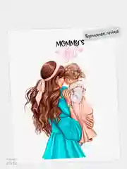 Голубой термонаклейка для одежды Imari "Мамочка"