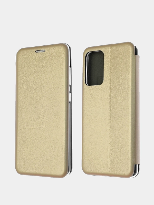 Чехол-книжка для Samsung A02S 2021 Самсунг А02С Золотой цвет с карманом для карт