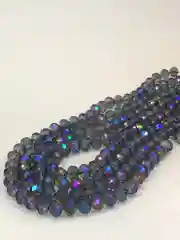 Лазурный бусины с АВ эффектом стеклянные , 6 мм