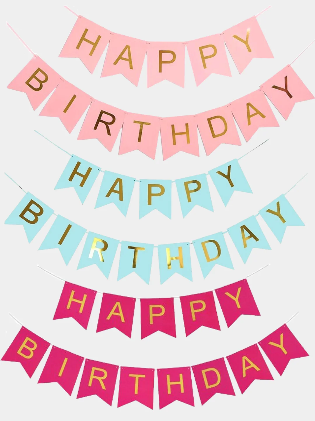 Конфетный гирлянда "HAPPY BIRTDAY" на День Рождения/Флажки на ленте