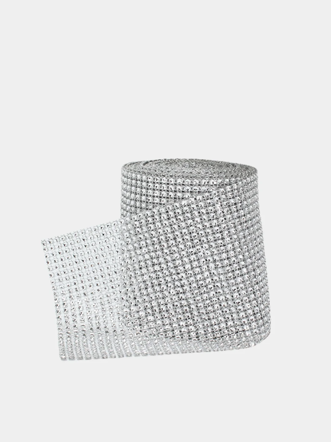 Серебряный лента из страз, 12*20 см