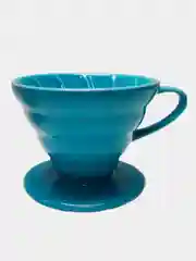 Голубой воронка для заваривания кофе V60