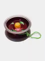 Бордовый йо-йо металлическая с резиновыми накладками, 6.5х2.5 см