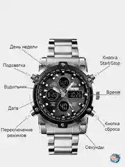 Серебряный наручные часы мужские SKMEI 1389, в жестянной коробке